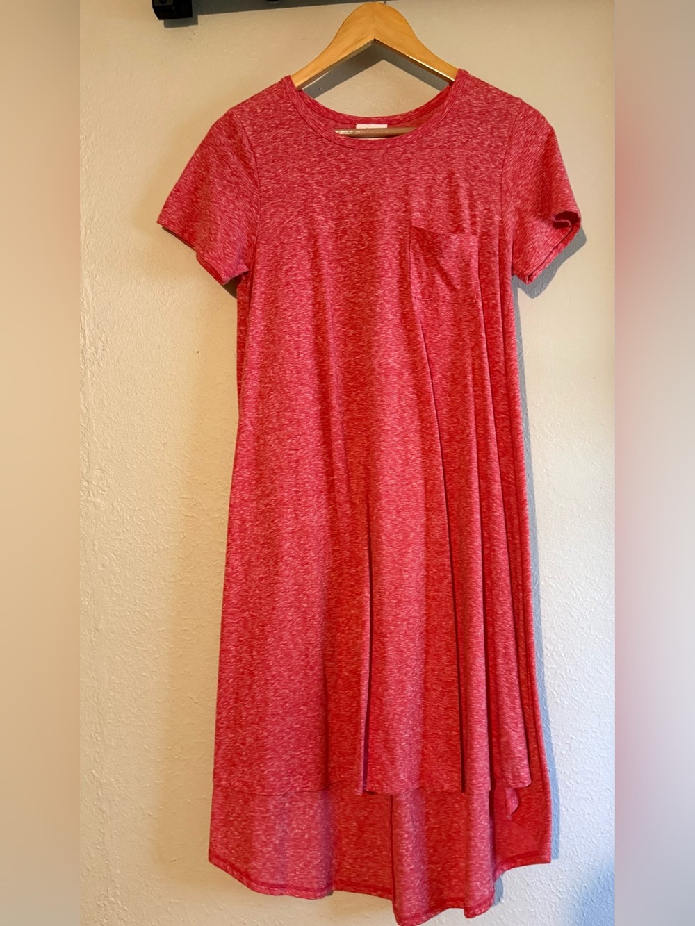LuLaRoe Heathered Raspberry High-Low Swing Dress